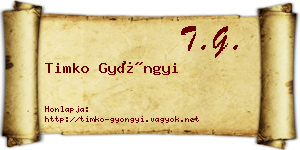 Timko Gyöngyi névjegykártya