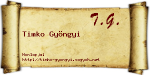 Timko Gyöngyi névjegykártya